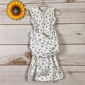 HALO SleepSack Swaddle White Blue Puppy Dog Star Cotton Adjustable Baby S 3-6m